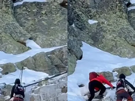 Delfi: пара из Литвы забралась с младенцем на вершину горы Рысы без снаряжения